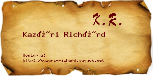 Kazári Richárd névjegykártya