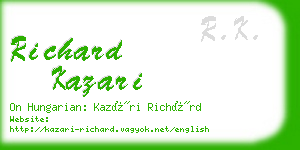 richard kazari business card